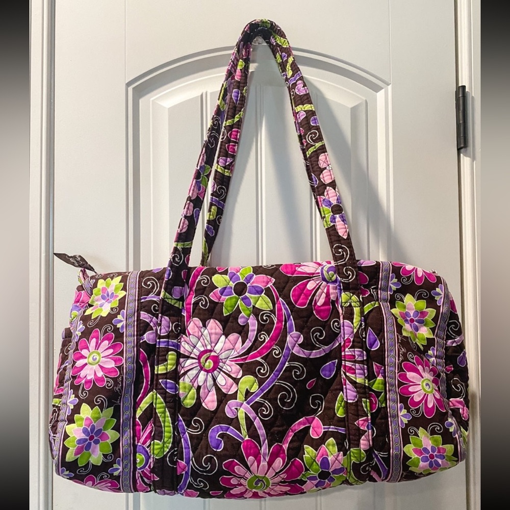 Vera Bradley purple punch retired print large duffle bag